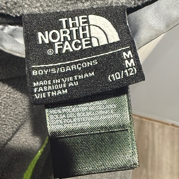 North Face Gray Hooded Jacket with Neon Accents reversible - Picture 2 of 3
